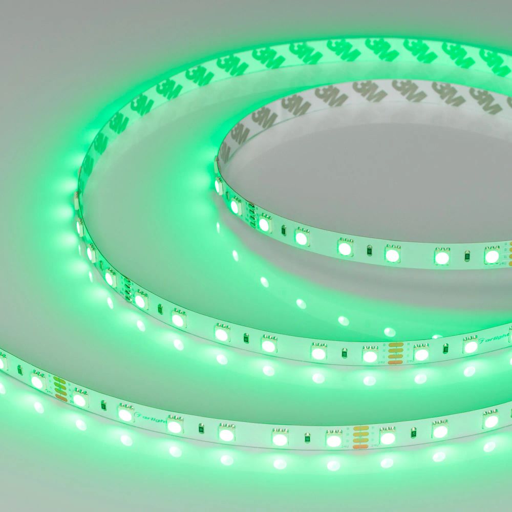 Светодиодная лента RT-B60-10mm 24V RGB (14.4 W/m, IP20, 5060, 5m) (Arlight, Открытый) 010367(2)