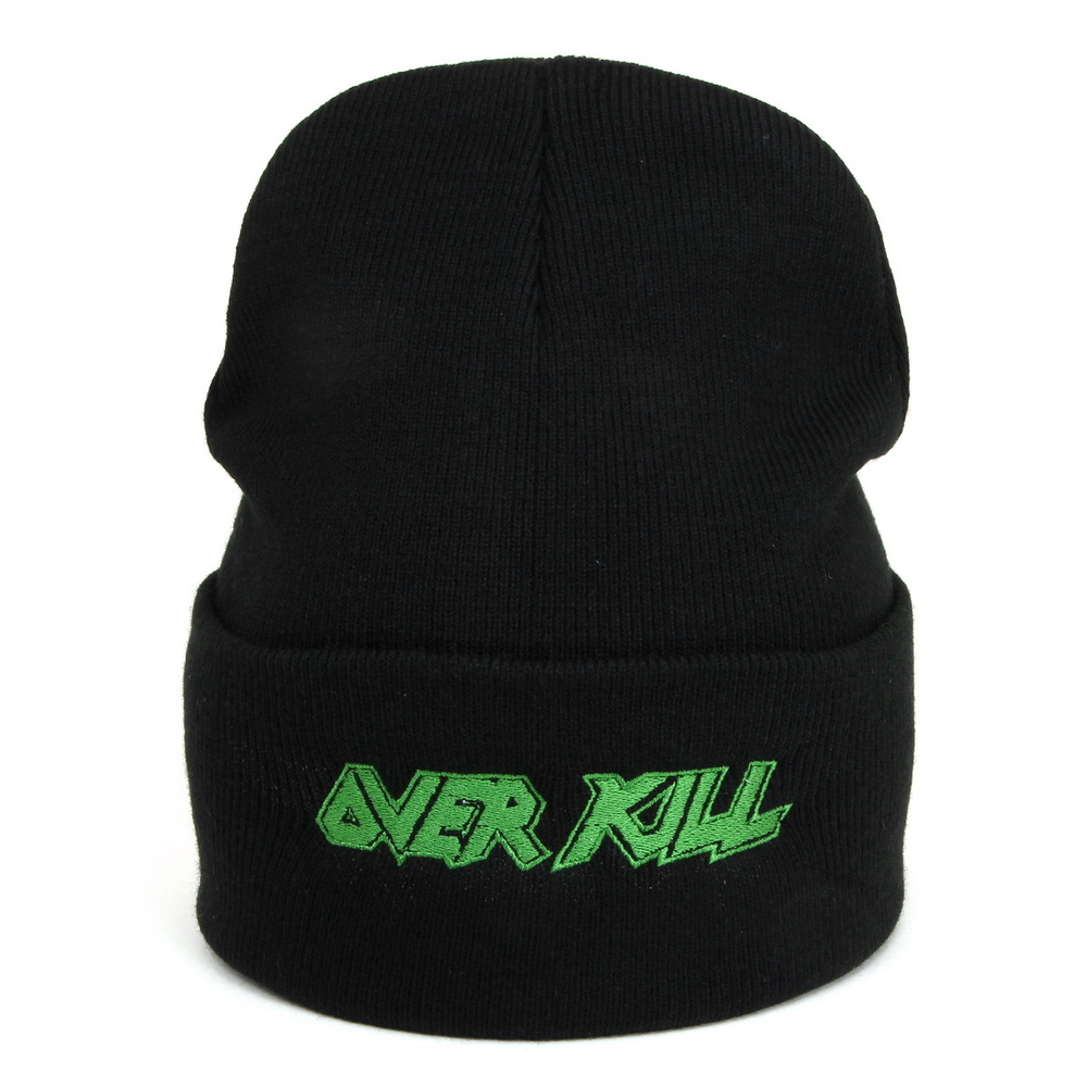 Зимняя шапка с вышивкой группы Over Kill