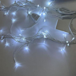 Электрогирлянда внешняя Бахрома 2х0,6м 100LED, холодный белый, с контролером, с коннектором, белый к