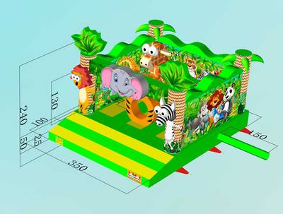 Коммерческий надувной батут «Чудо-сафари 2» 3,5*3,5*2,4 м