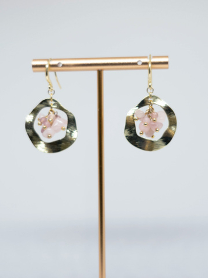 Серьги из розового кварца