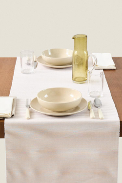 ZARA HOME РЕБРИСТАЯ НАСТОЛЬНАЯ ДОРОЖКА, БЕЖЕВЫЙ