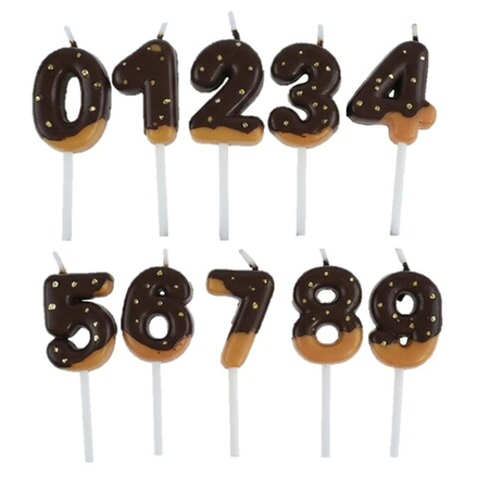 Свечи-цифры «Пончик с шоколадной глазурью» 7 см, 1 шт.