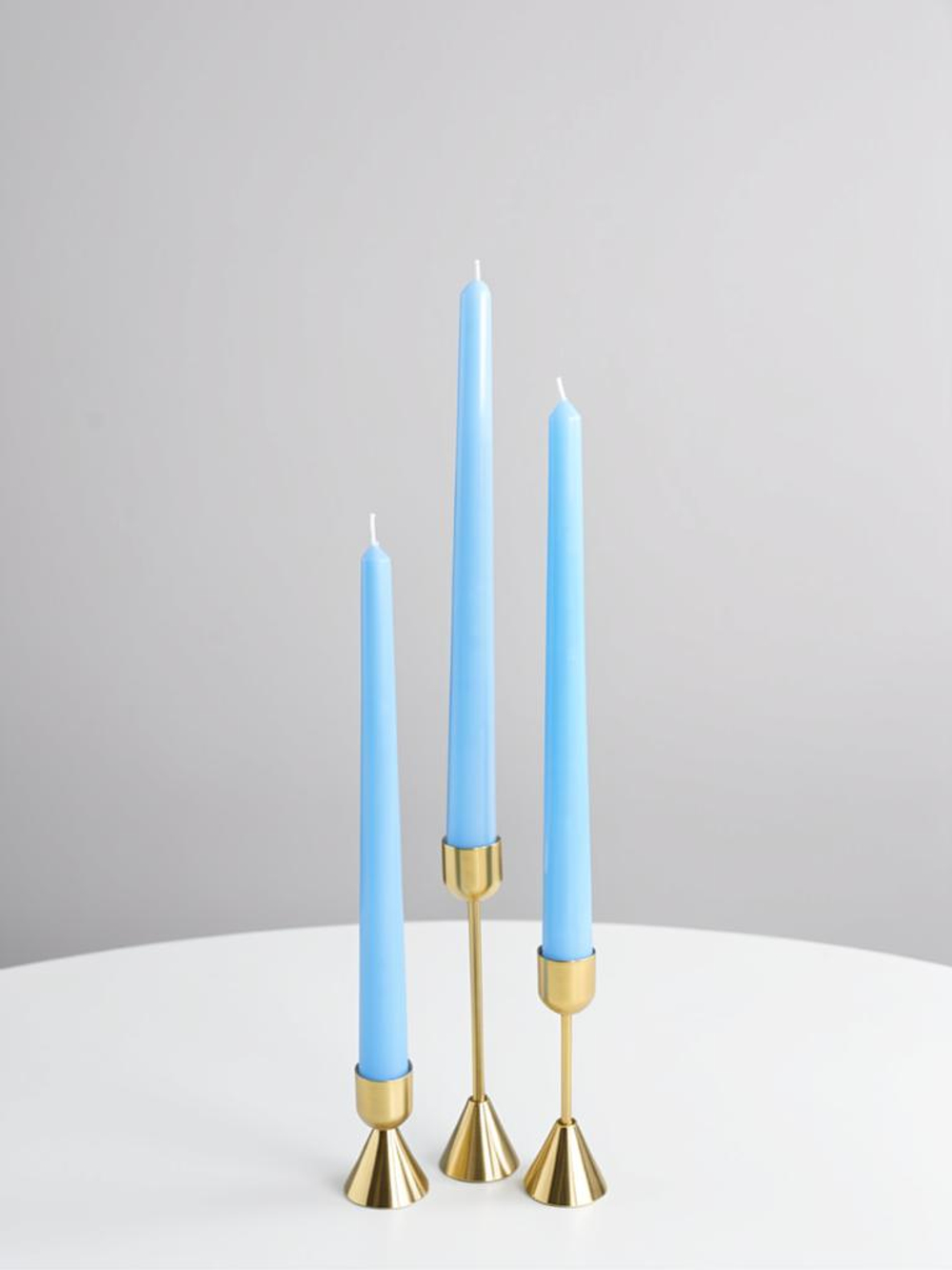 Набор голубых интерьерных свечей, 3шт.