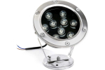 Cветильник-прожектор LED подводный LL-824, 9W, AC24V, низковольтный, 6400K, металлик, 140*80*160mm, IP68 Feron