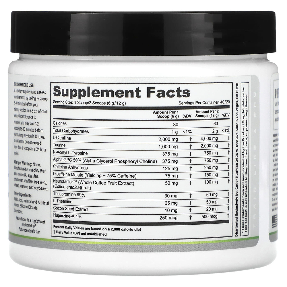 Cutler Nutrition, Prevail, предтренировочный комплекс, сладкая вата и виноград, 240 г (8,46 унции)