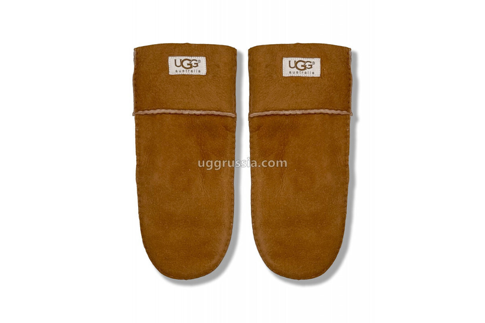 UGG Варежки Замшевые Женские Коричневые