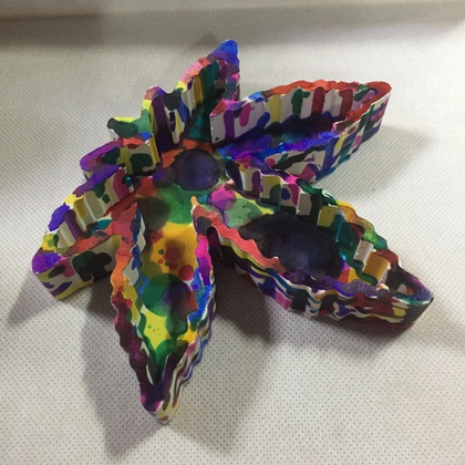 Пепельница лист разноцветная малая