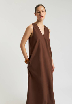 Свободное платье из хлопка-поплина