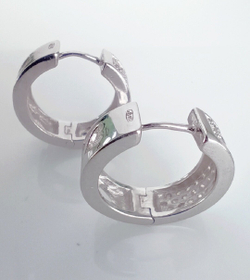 Серьги "Эстерелла", серебро 925*, двусторонние, родированные, с фианитами/Ф