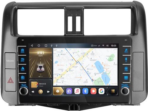 Магнитола для Toyota Land Cruiser Prado 150 2009-2013 (взамен 7" навигации) - Kuberg EW-9613-2 (кнопки и крутилки), Android 12, Быстрая, CarPlay, 4G SIM-слот