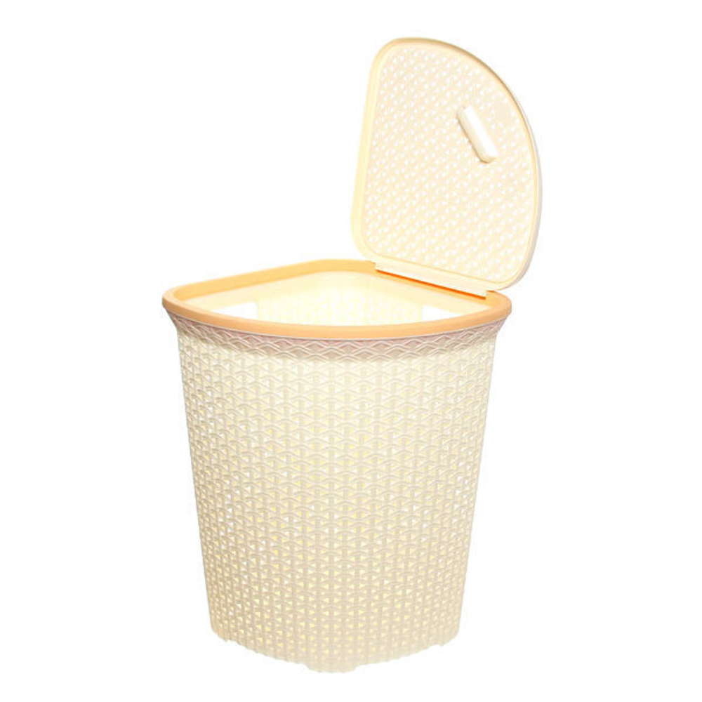 Корзина д/белья «Плетенка» 55 л. угловая с крышкой (Ар-пласт) (Р)