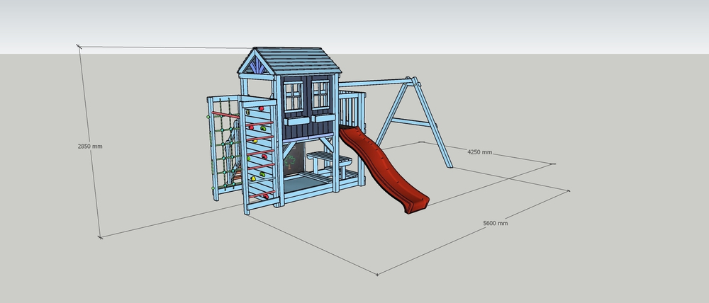 Детский домик с качелями "Сканди-спорт плюс"
