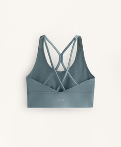 Oysho Спортивный бюстгальтер с бретелями на спине, темно-сине-серый