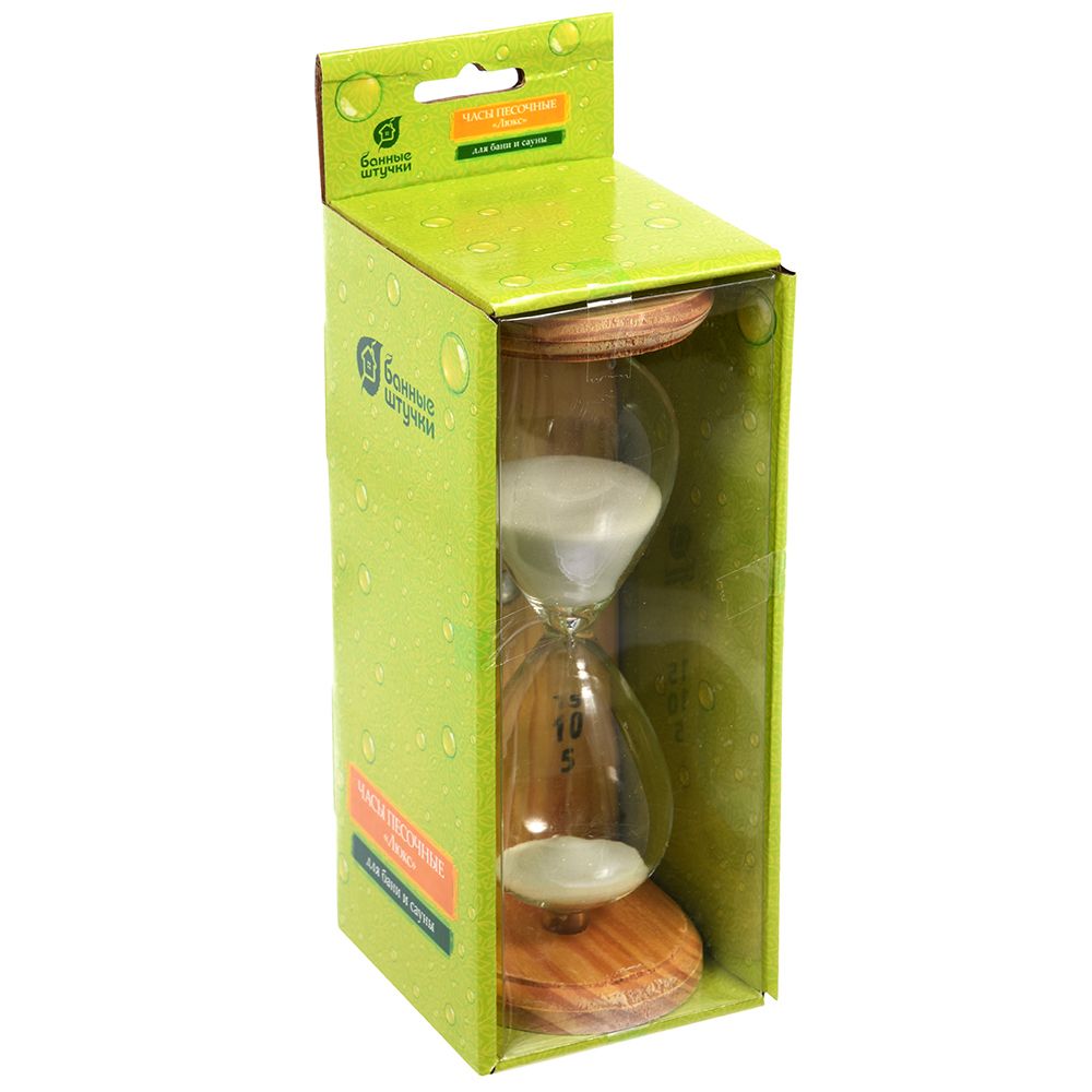 18035 ЧАСЫ ПЕСОЧНЫЕ ДЛЯ БАНИ И САУНЫ "ЛЮКС" (1/4) "БАННЫЕ ШТУЧКИ"