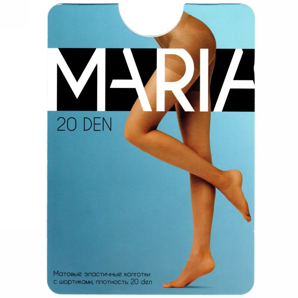 Колготки женские MARIA 20 den матовые с шортиками, цв. телесный, р-р 3