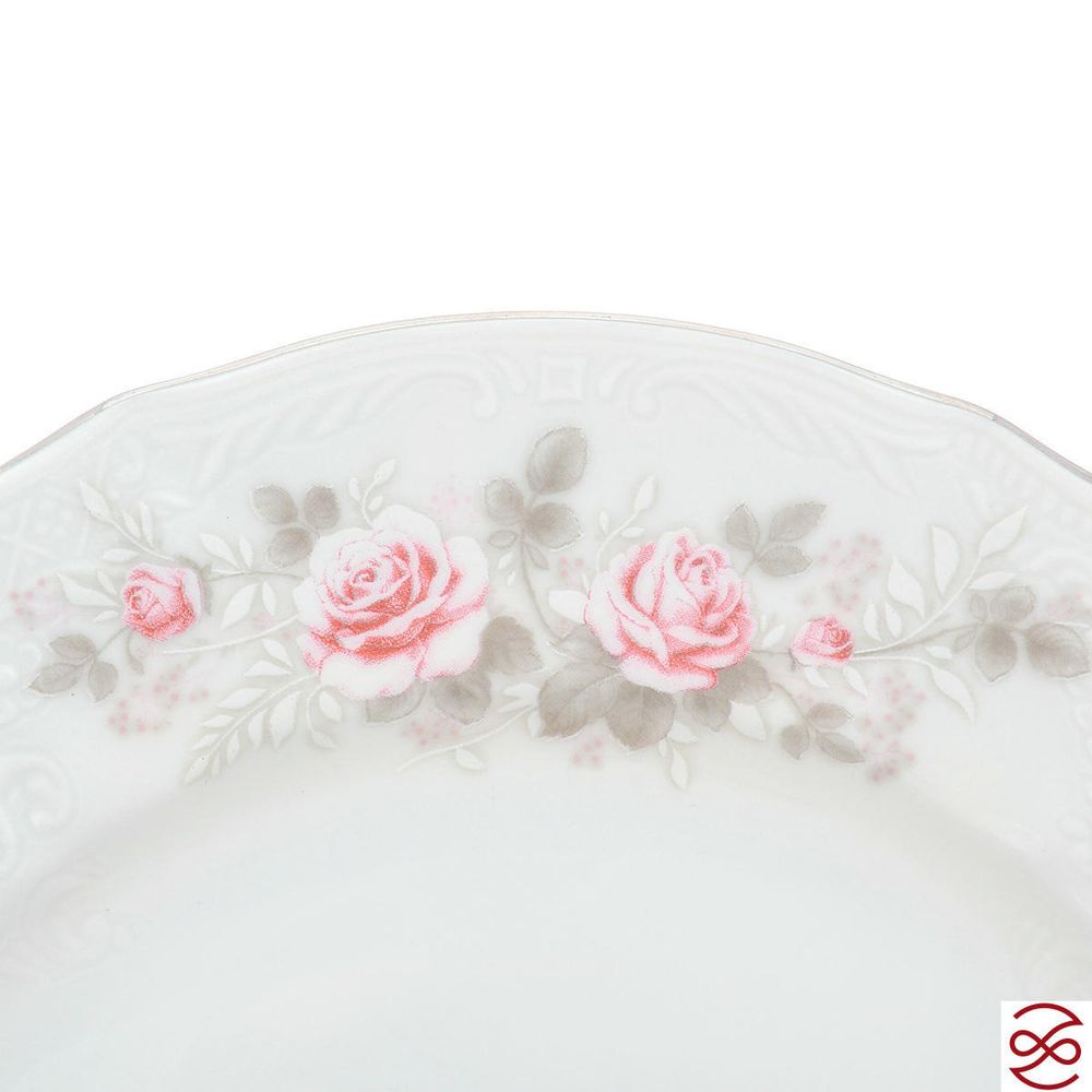 Тарелка Bernadotte Серая роза платина 19 см(1 шт)