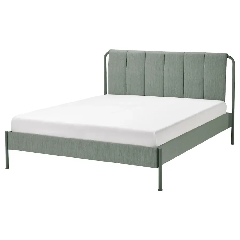 Каркас кровати с мягкой обивкой - IKEA TÄLLÅSEN/TALLASEN, 200х160 см, светло-зеленый, ТЭЛЛАСОН ИКЕА