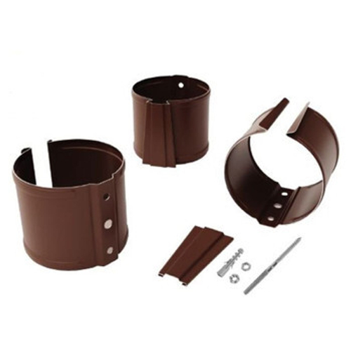 Держатель трубы GS lite D90 на кирпич ПЭД-01-8017, коричневый шоколад двухсторонний 0,6