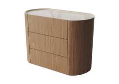 Комод Lagom 3 ящика ширина 100 см (орех, камень LC)