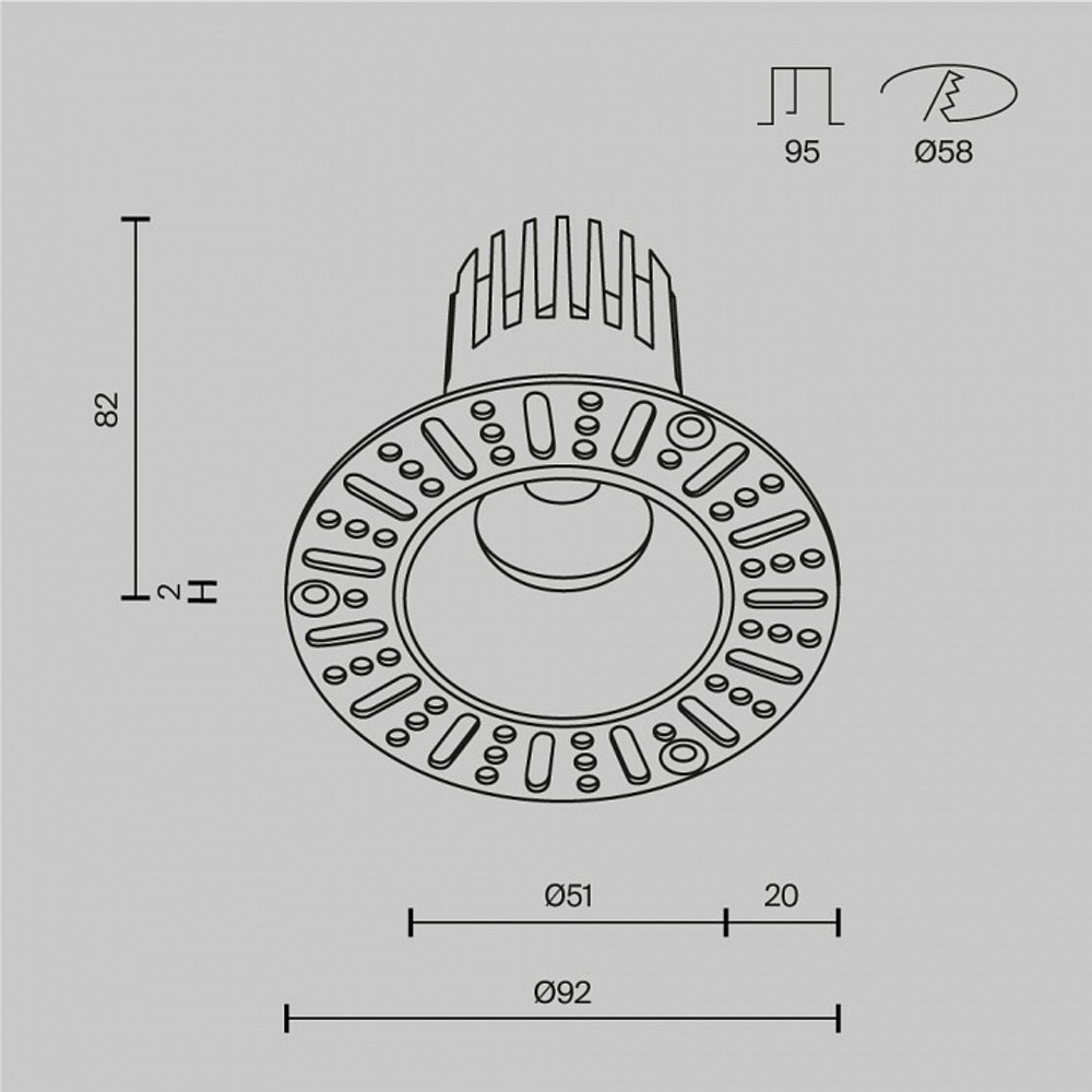 Встраиваемый светильник Maytoni  DL124-10W-3K-TRS-W
