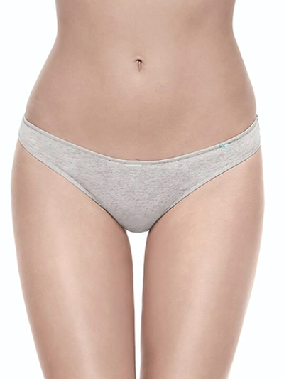 Изящные трусики-бразилиана с заниженной талией (Размер: 2 размер) (Цвет: серый меланж)