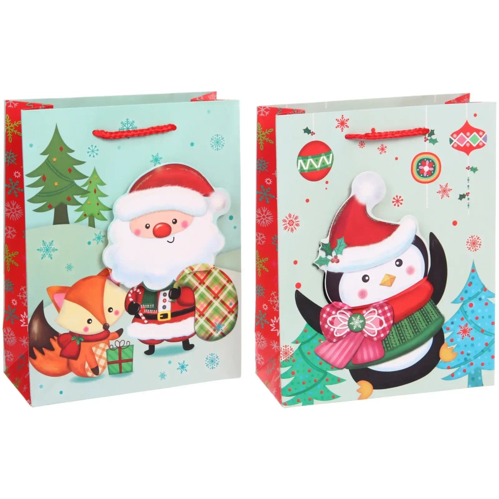 Пакет подарочный «Мультяшные звери» 18*23*8 см, микс