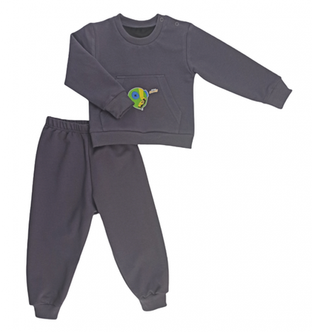 Спортивный костюм 0366/1 (тем. серый, рисунок)