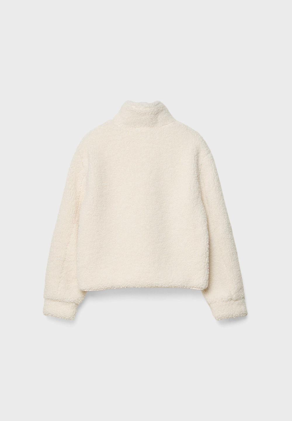 STRADIVARIUS Шуба из искусственной овчины на молнии, ванильный