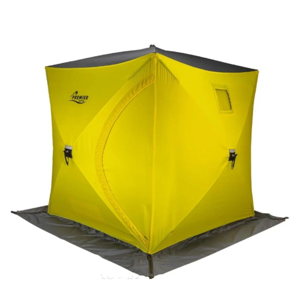 Палатка зимняя утепленная Premier Fishing Куб-2 желтый/серый (PR-WFSCI-180YG)