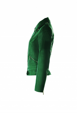 Куртка-косуха из экокожи зелёная 01-17LE