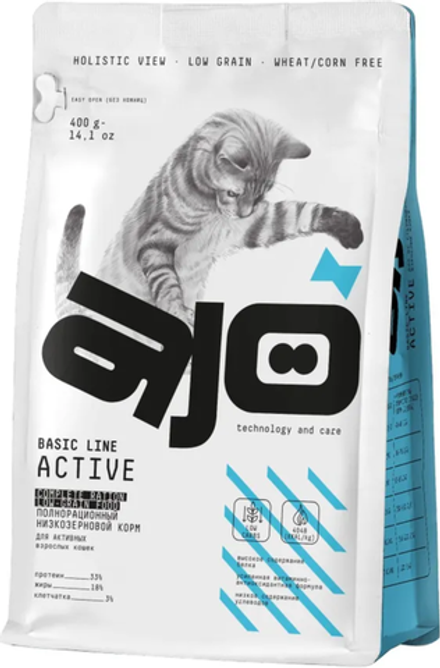 AJO 400г. Cat Аctive корм для взрослых Активных кошек