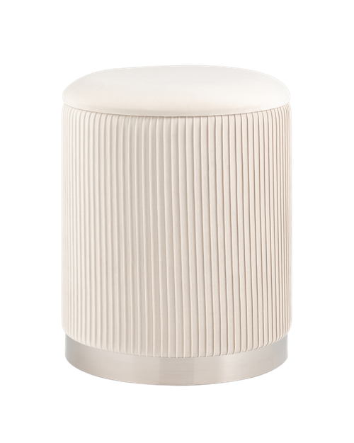 Пуф Шарлотта с ящиком серебро велюр бежевый