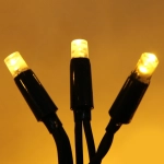 Гирлянда для улицы 11м 100 ламп LED чёрный провод, 8 реж, IP-65, Теплый белый (возможность соединения)