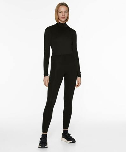 Oysho Боди Comfortlux с длинными рукавами и открытой спинкой , черный