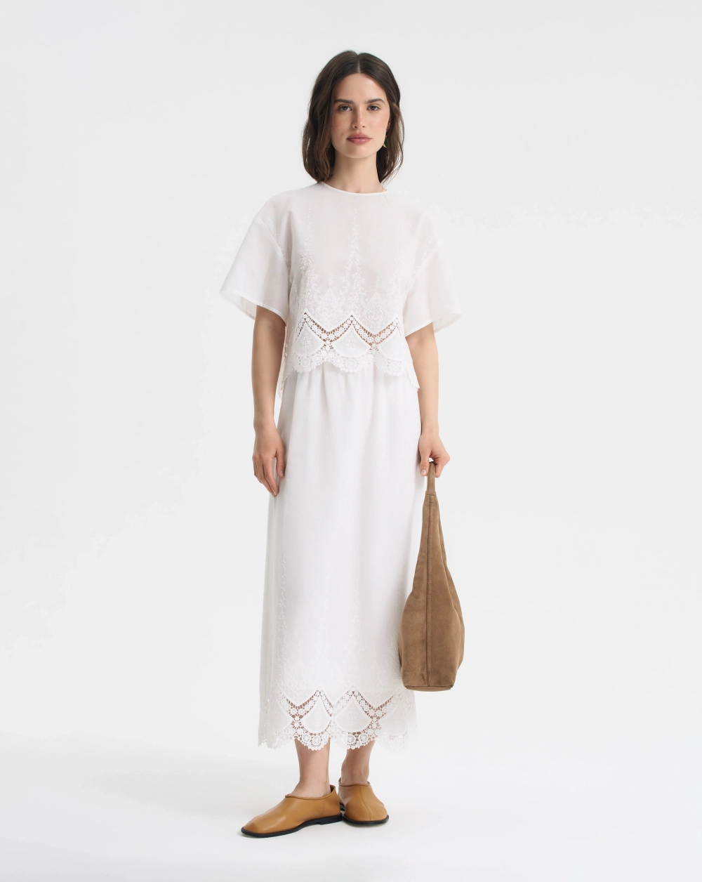 Блуза с коротким рукавом из шитья