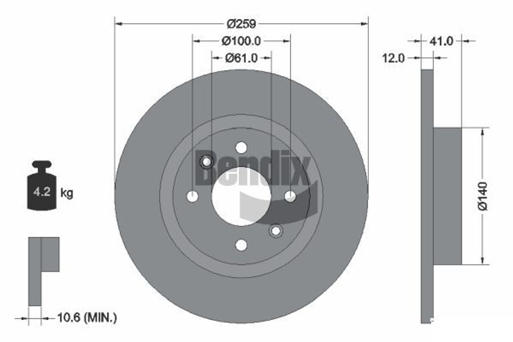 BENDIX Braking - BDS1036-BEN - Brake Disc