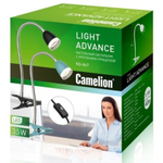 Светильник настольный на прищепке, 3.5 Вт, черный, Camelion, KD-847 C02, 14139