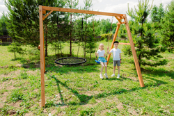 Деревянные качели с качелями гнездо 100 см