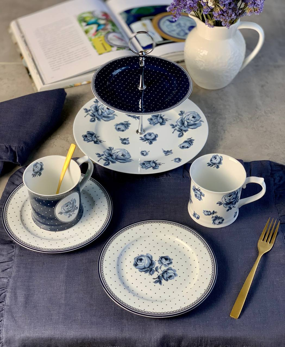 Тарелка 19 см / VINTAGE INDIGO /