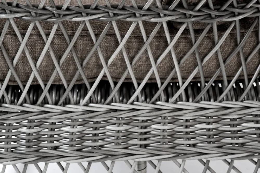 "Гранд Латте" диван трехместный из искусственного ротанга, цвет графит