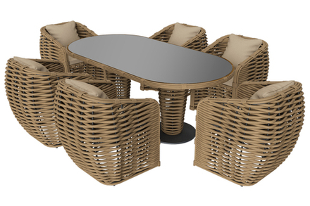 Стол обеденный MOKKA MAJORCA, цвет соломенный