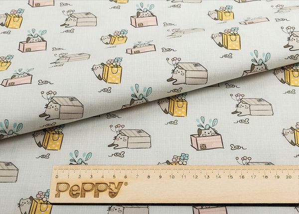 Ткань для пэчворка Peppy Мартовская песня, отрез 50х55 см, 146 г/м², МП-12 серый, Peppy