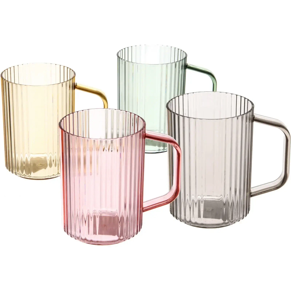 Кружка пластиковая 400мл «Полоска узкая», микс цветов