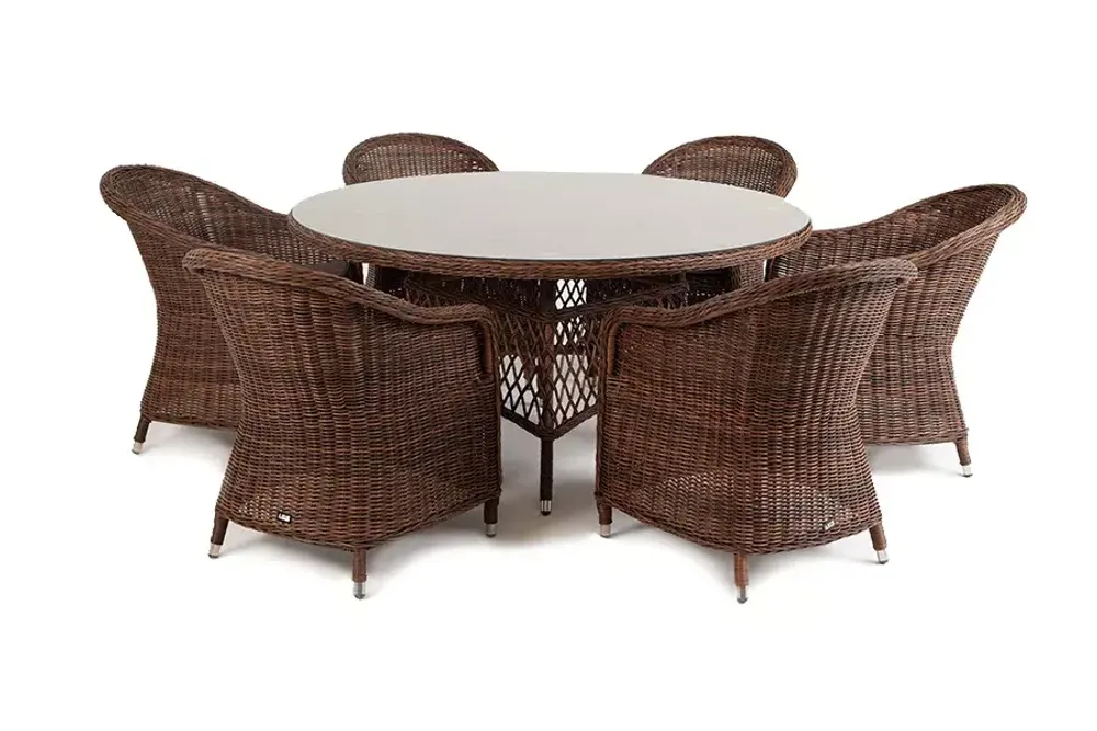 "Эспрессо–150 R" обеденная группа плетеная, цвет коричневый