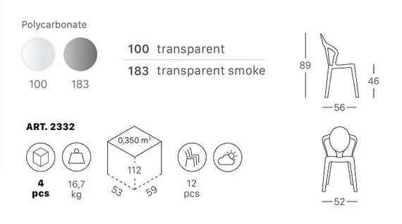 Стул Spoon прозрачный