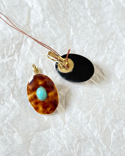 Серьги Nature Bijoux, Surabaya, с раковиной тигровой Ципреи и говлитом, NB25.2-12-90318 (коричневый)