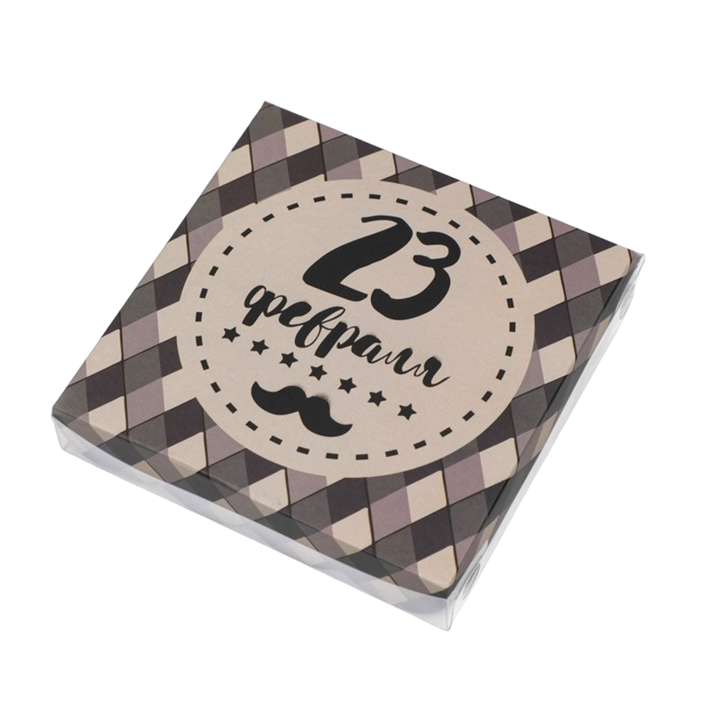 Коробочка для печенья, "23 ферваля", 15*15*3 см