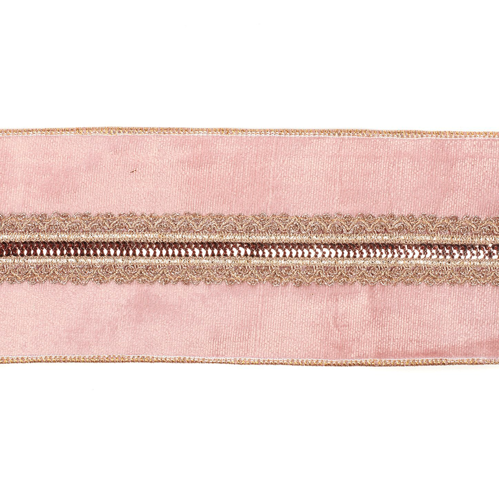 Лента 5м Goodwill розовая/золотая