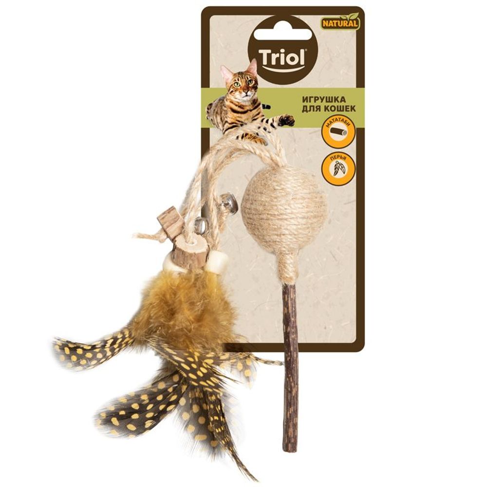 Игрушка для кошек из мататаби Triol серия NATURAL "Леденец на палочке", d40/270мм Игрушка для кошек из мататаби Triol серия NATURAL "Леденец на палочке", d40/270мм